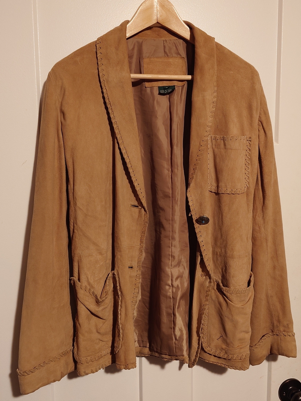 Vintage Ralph Lauren Camel Suede Leather Jacket